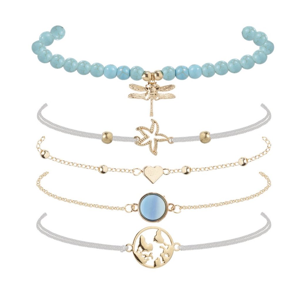 Dragonfly Starfish Bracelet Set of 5 - Picture 6 of 6